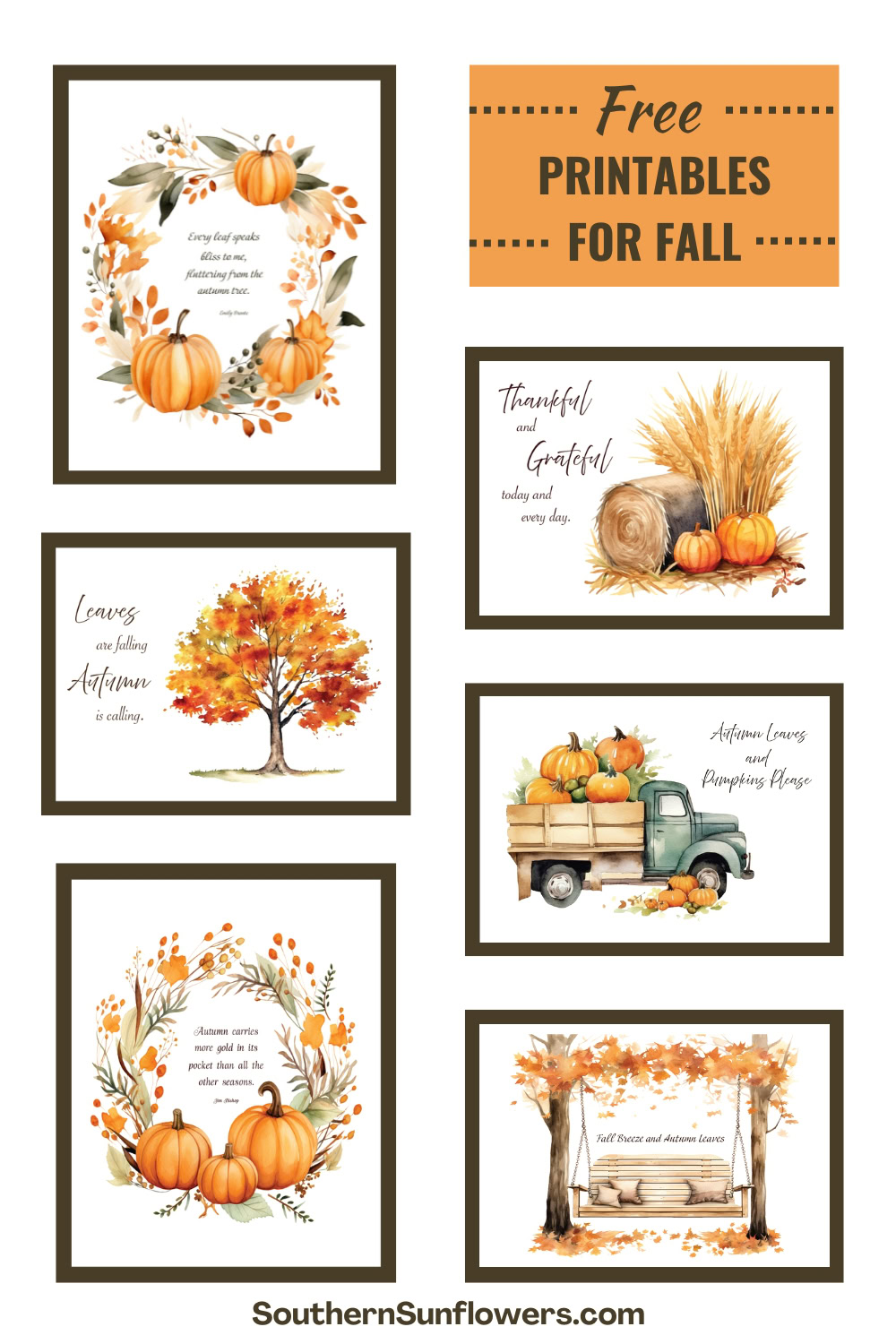 free fall printables for autumn decorating -